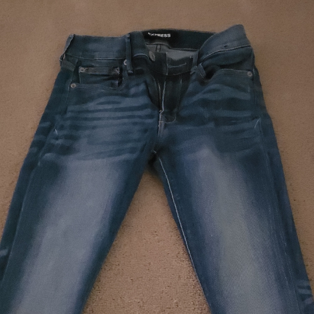Express Women's Dark Blue Skinny Jeans